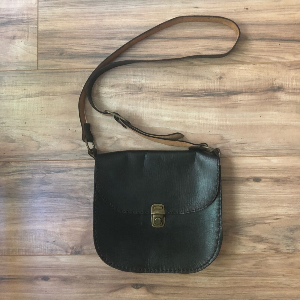 Handmade leather black purse